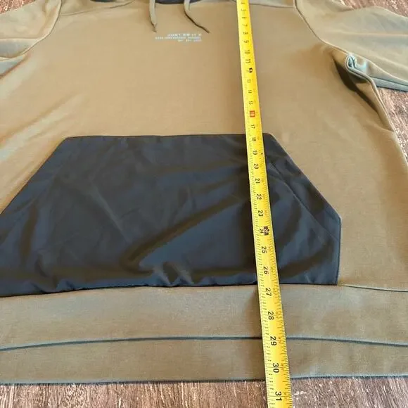 Men's Nike Dri-Fit Split Hem Hoodie Sweatshirt Olive Green, X-Large - Picture 8 of 11